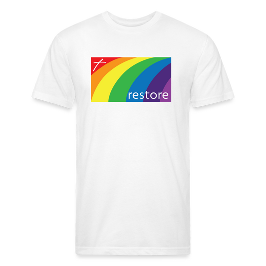 Restore Rainbow - Light Color Cotton/Poly T-Shirt by Next Level - white