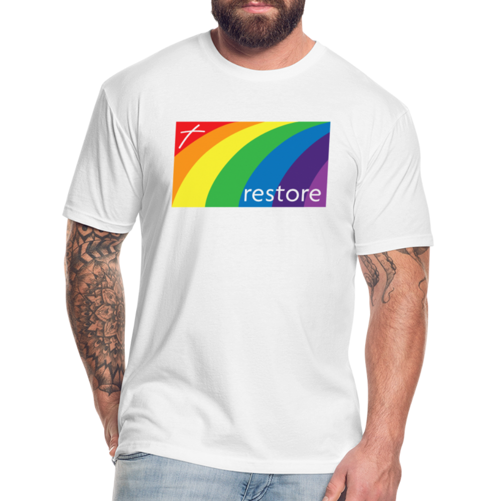 Restore Rainbow - Light Color Cotton/Poly T-Shirt by Next Level - white