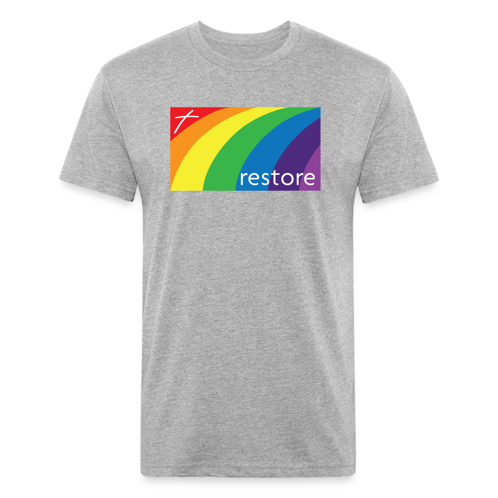 Restore Rainbow - Light Color Cotton/Poly T-Shirt by Next Level - heather gray