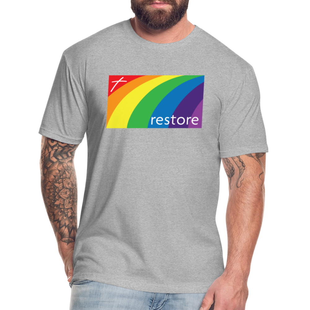 Restore Rainbow - Light Color Cotton/Poly T-Shirt by Next Level - heather gray