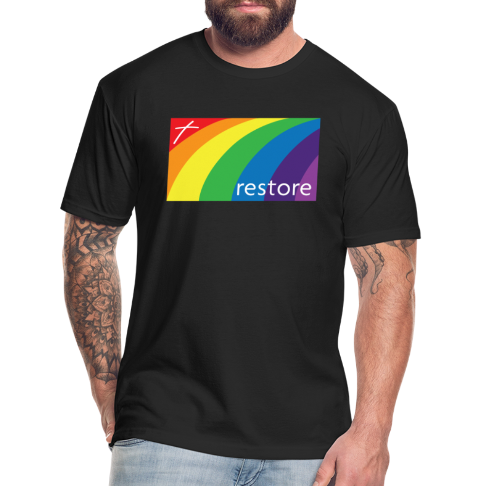 Restore Rainbow - Dark Color Cotton/Poly T-Shirt by Next Level - black