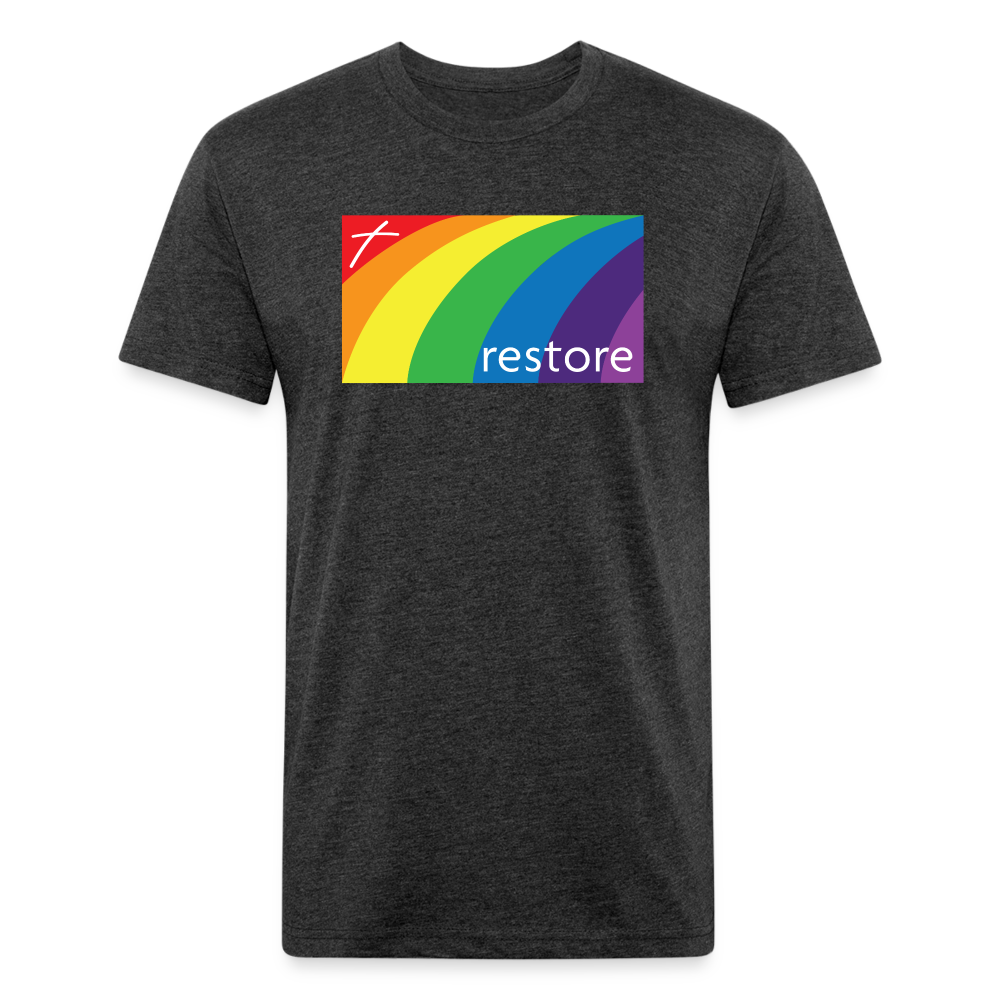 Restore Rainbow - Dark Color Cotton/Poly T-Shirt by Next Level - heather black