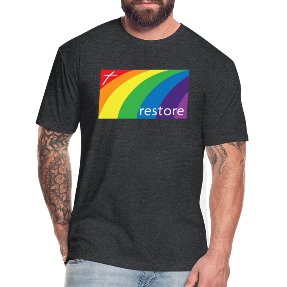 Restore Rainbow - Dark Color Cotton/Poly T-Shirt by Next Level - heather black