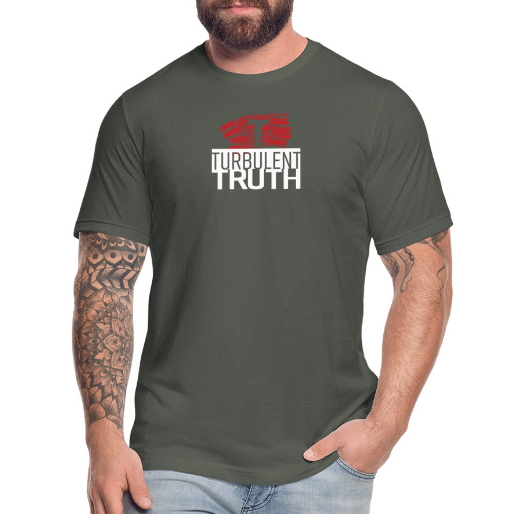 Mens Turbulent Truth T-Shirt by Bella + Canvas - asphalt