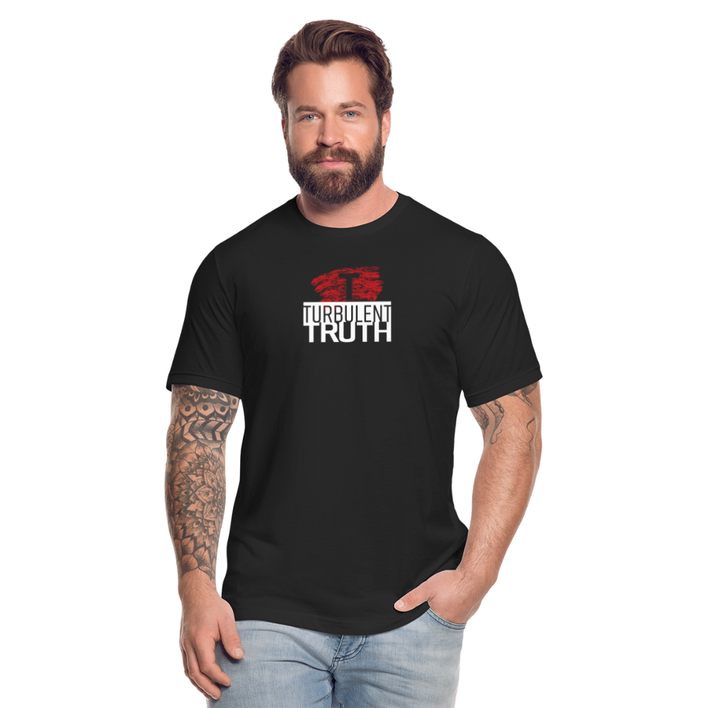 Mens Turbulent Truth T-Shirt by Bella + Canvas - black