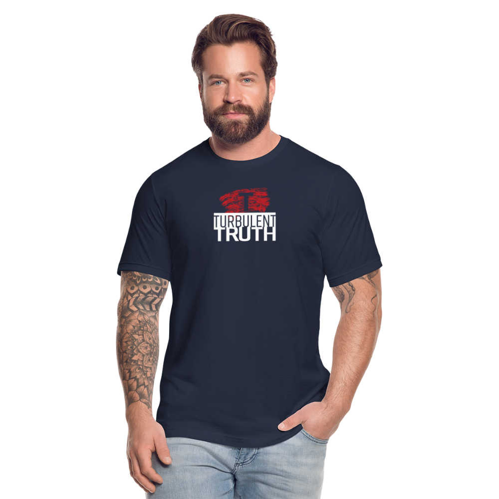 Mens Turbulent Truth T-Shirt by Bella + Canvas - navy