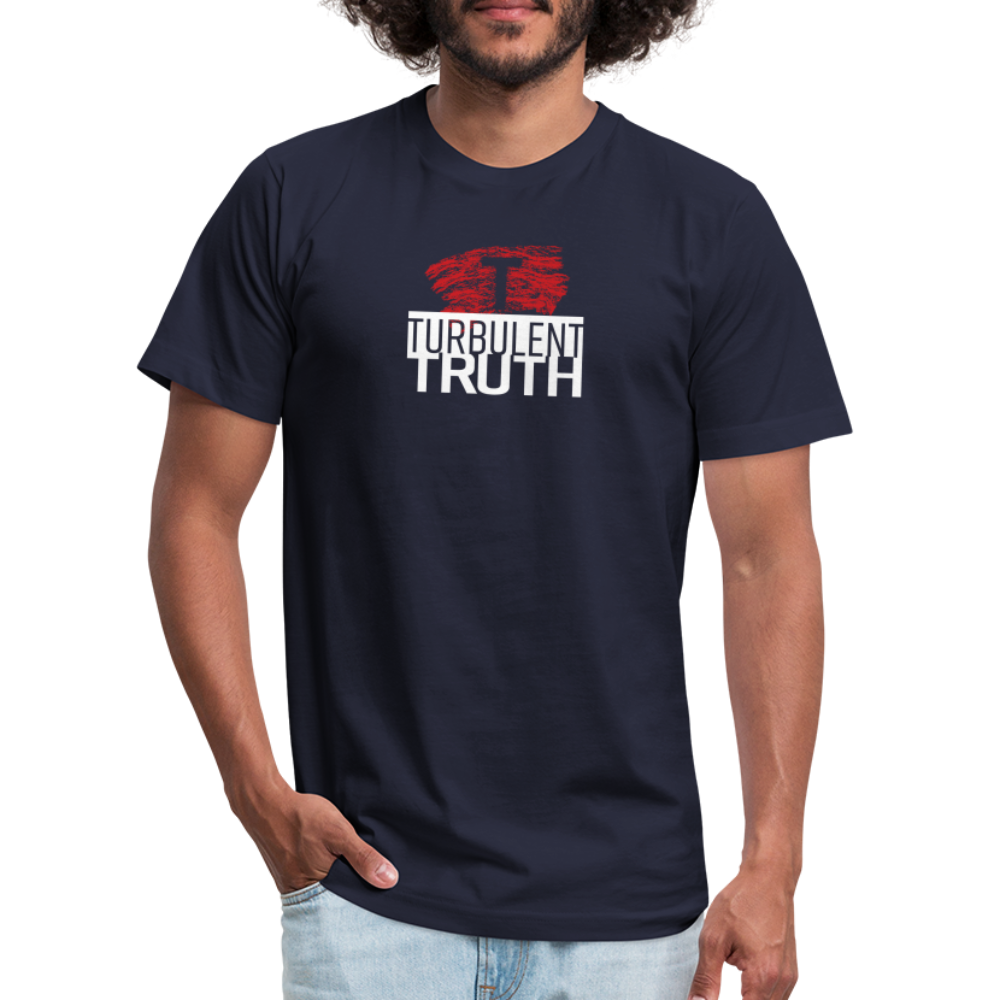 Mens Turbulent Truth T-Shirt by Bella + Canvas - navy