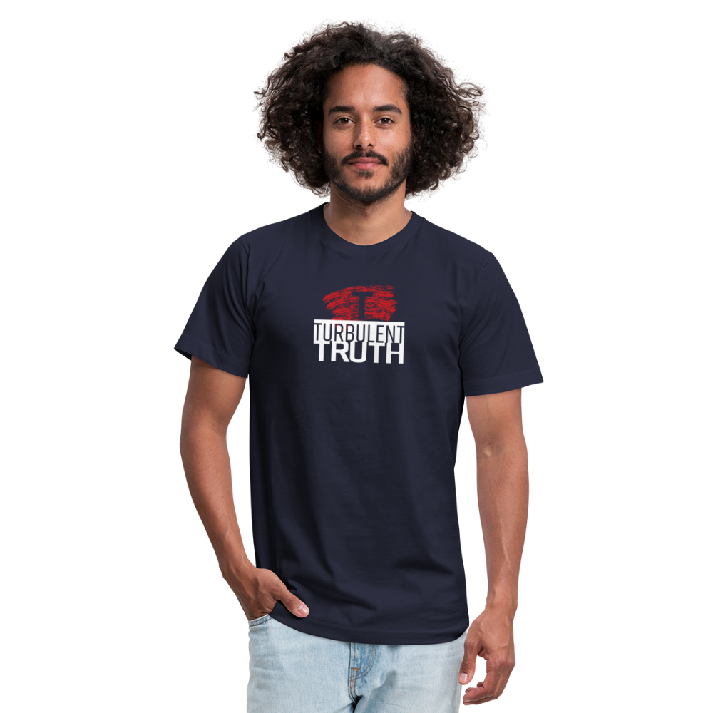 Mens Turbulent Truth T-Shirt by Bella + Canvas - navy