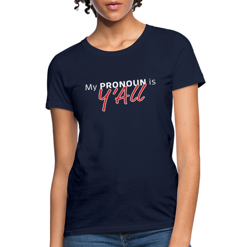 Pronoun Y'all - Women's T-Shirt - navy