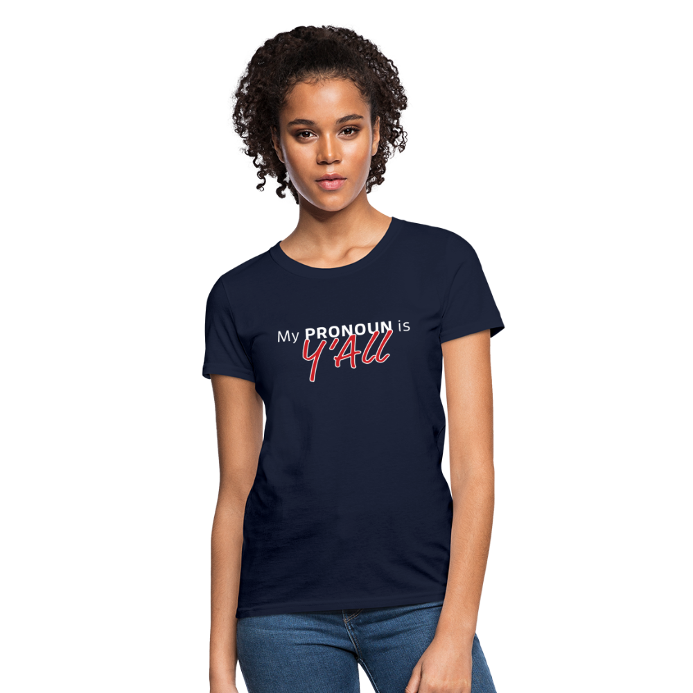 Pronoun Y'all - Women's T-Shirt - navy