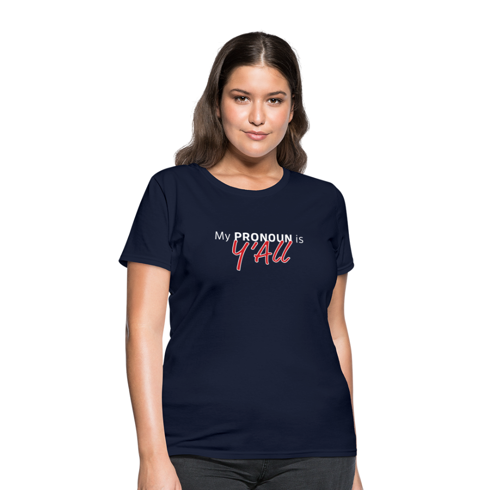 Pronoun Y'all - Women's T-Shirt - navy