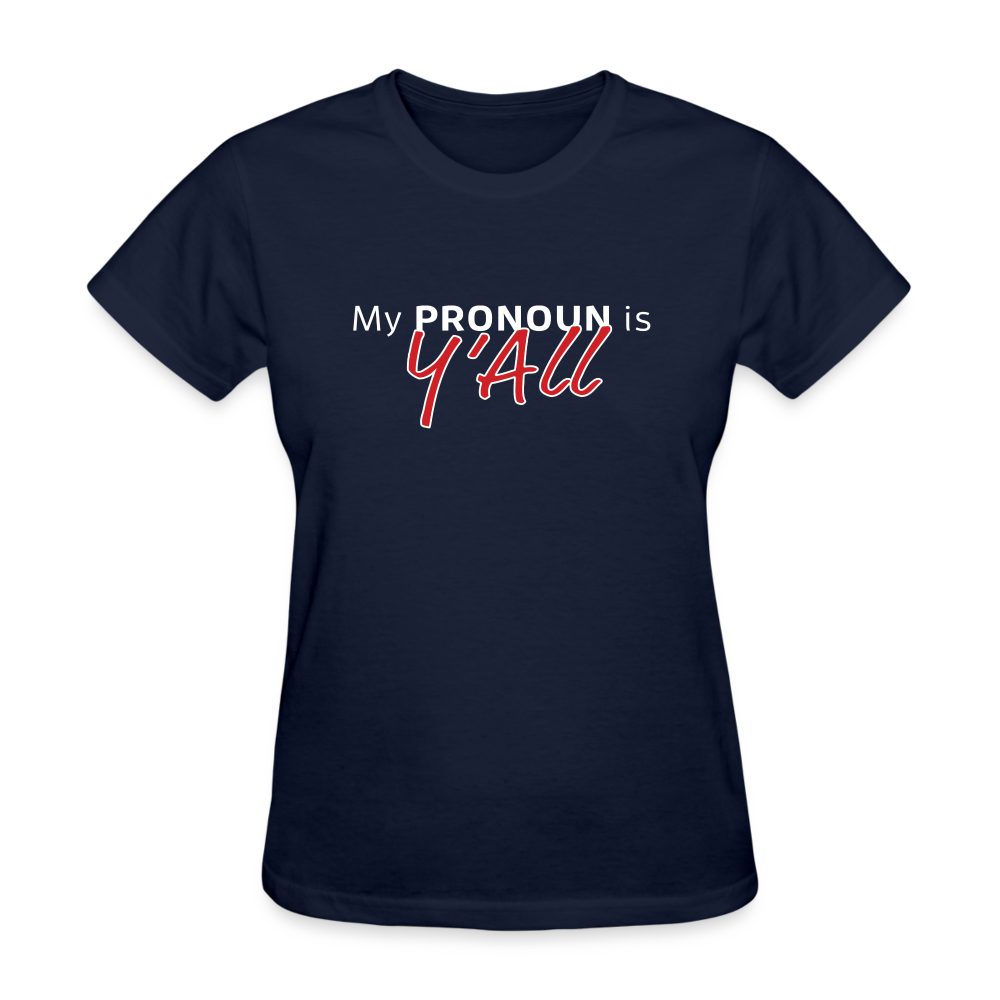 Pronoun Y'all - Women's T-Shirt - navy