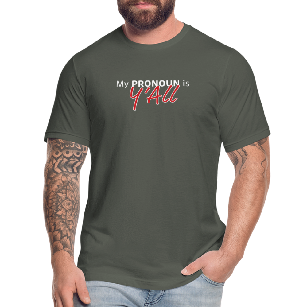 Pronoun Y'all - Mens Jersey T-Shirt by Bella + Canvas - asphalt