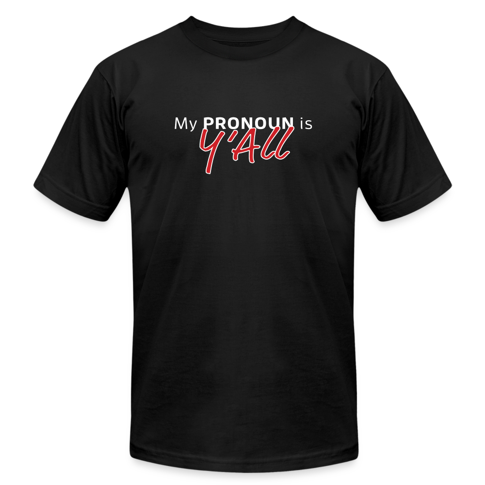 Pronoun Y'all - Mens Jersey T-Shirt by Bella + Canvas - black