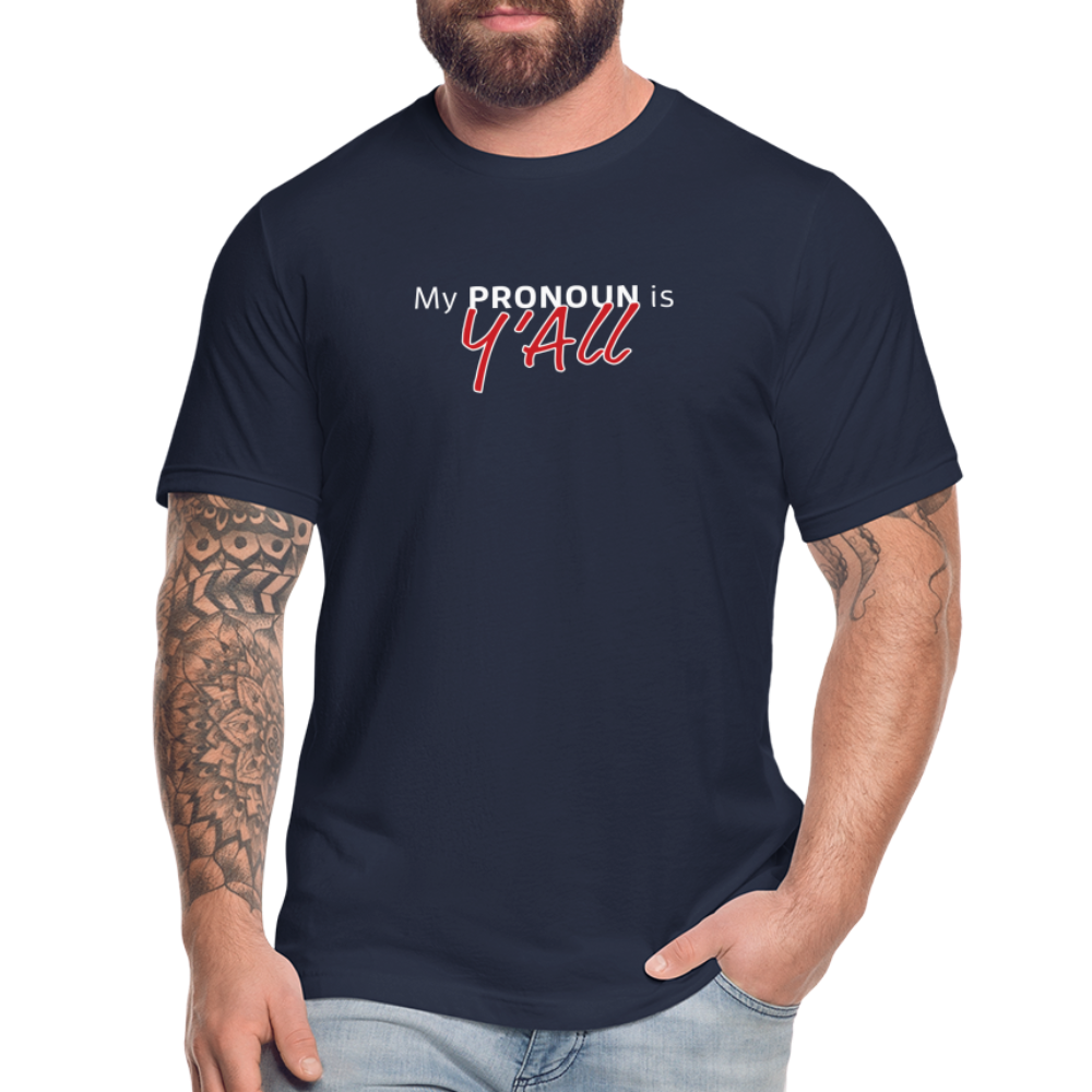 Pronoun Y'all - Mens Jersey T-Shirt by Bella + Canvas - navy