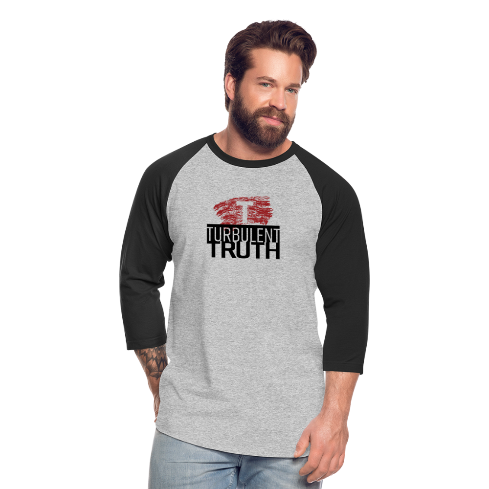 Turbulent Truth Baseball T-Shirt - heather gray/black