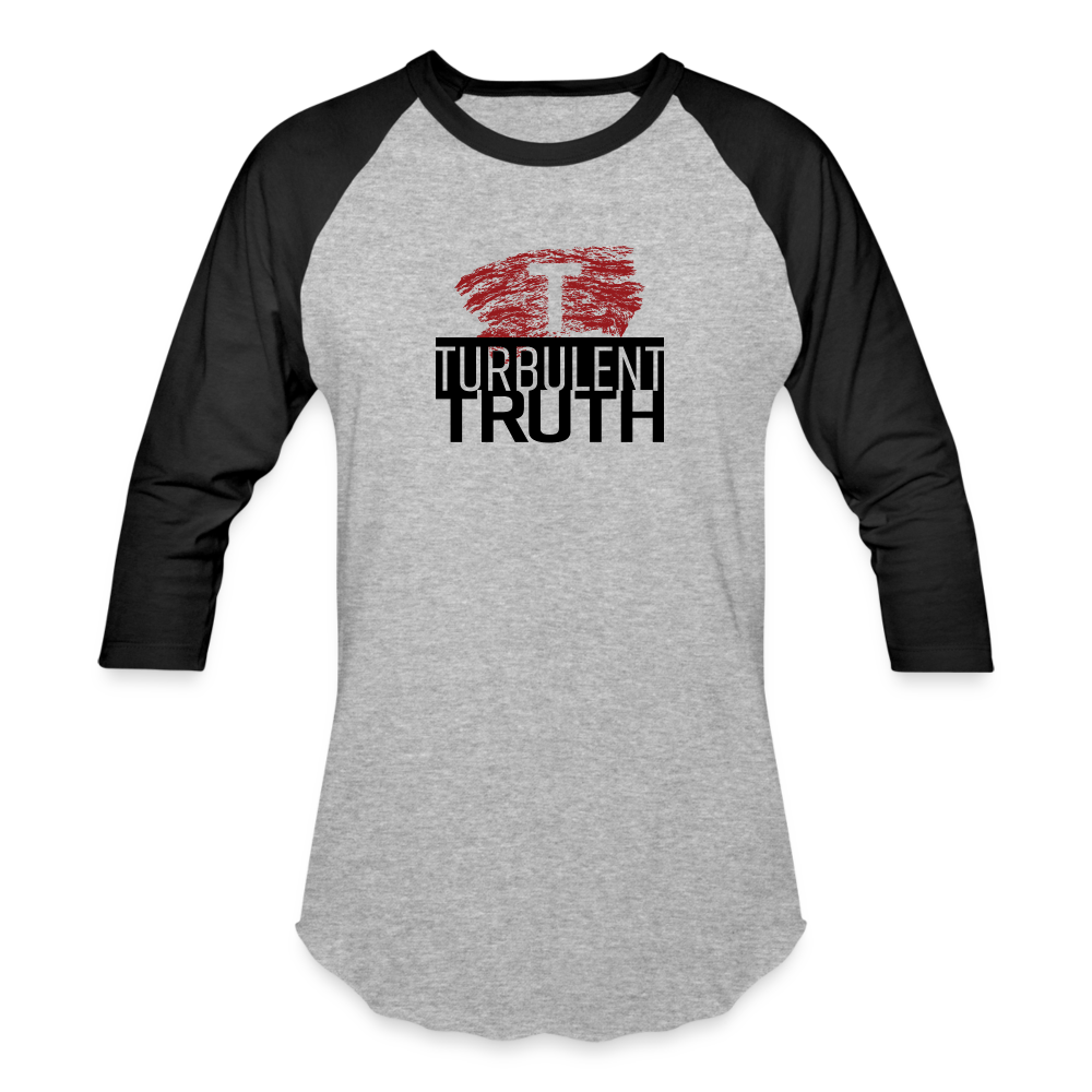 Turbulent Truth Baseball T-Shirt - heather gray/black