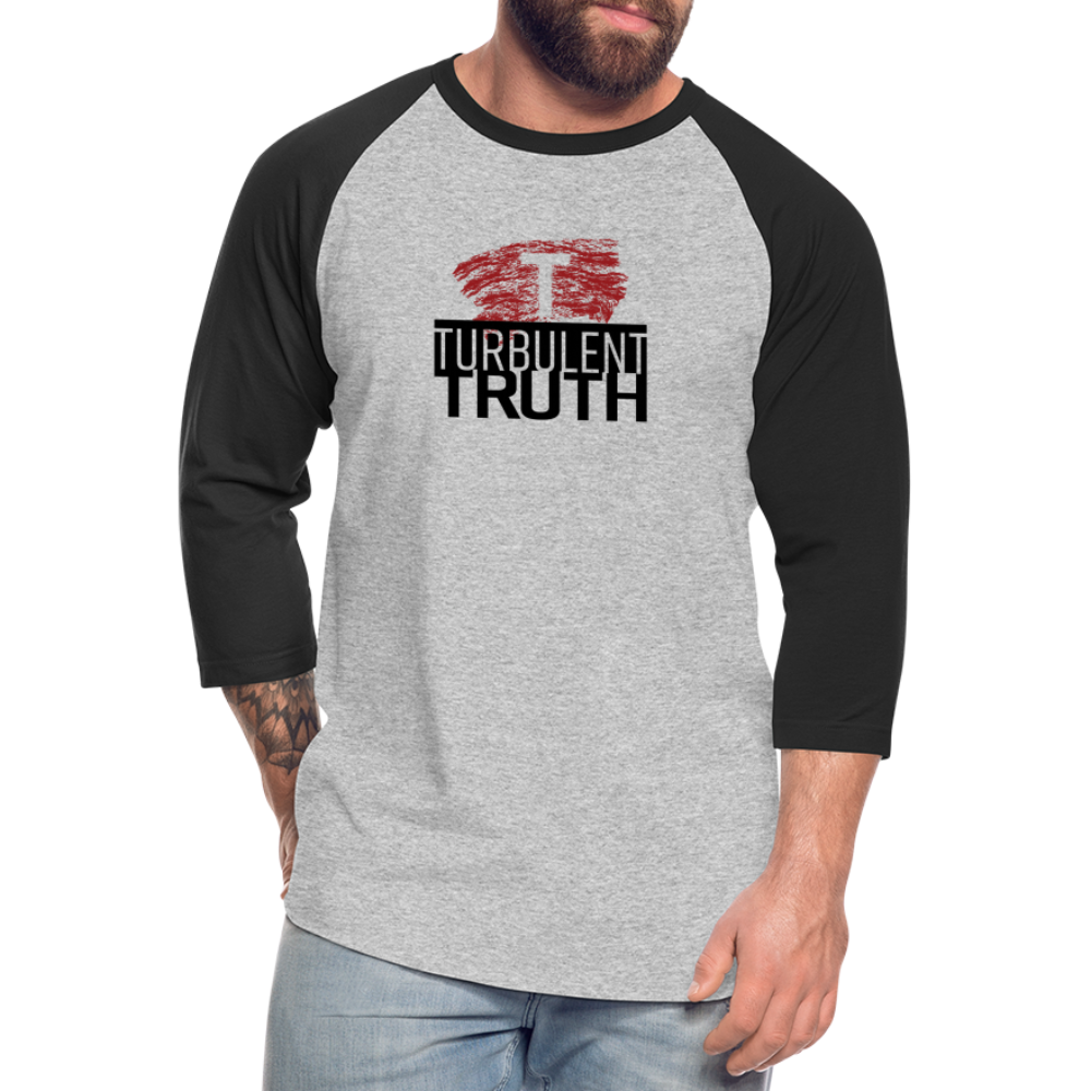 Turbulent Truth Baseball T-Shirt - heather gray/black