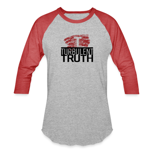 Turbulent Truth Baseball T-Shirt - heather gray/red