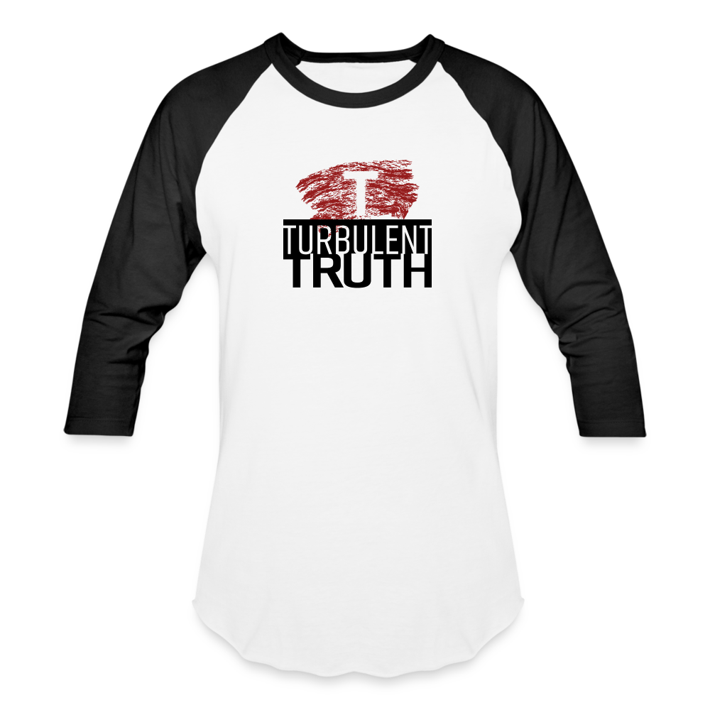 Turbulent Truth Baseball T-Shirt - white/black