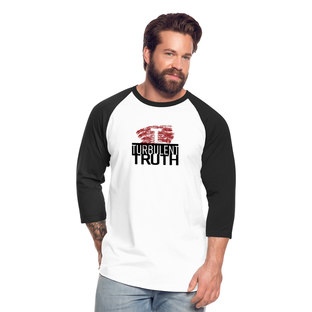 Turbulent Truth Baseball T-Shirt - white/black