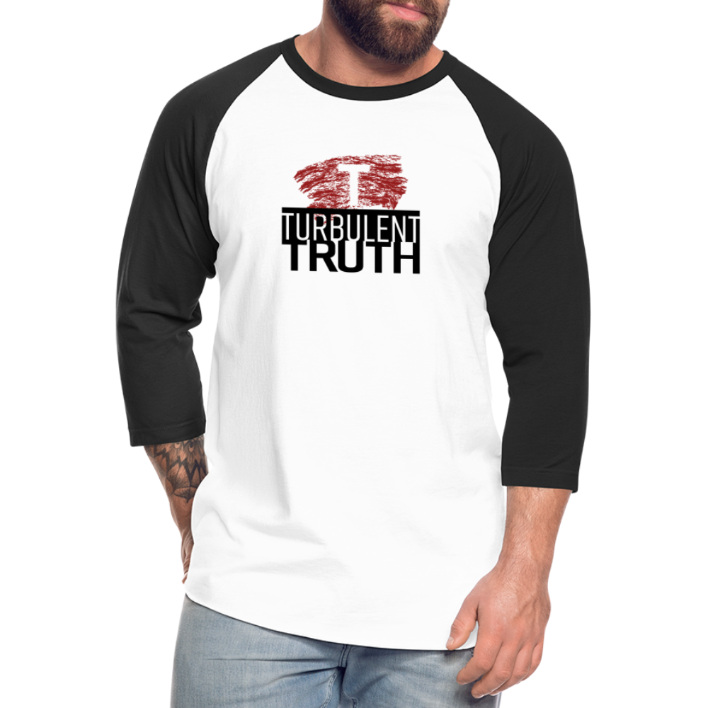 Turbulent Truth Baseball T-Shirt - white/black