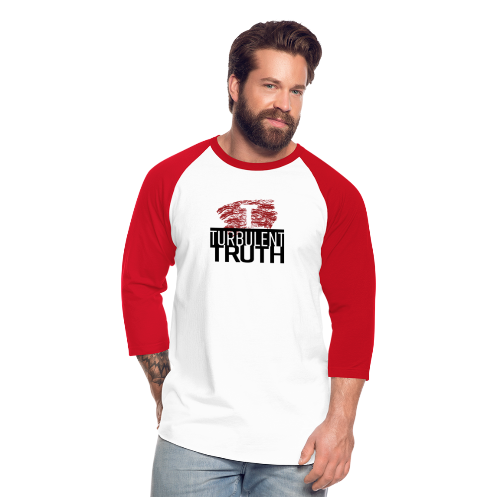 Turbulent Truth Baseball T-Shirt - white/red