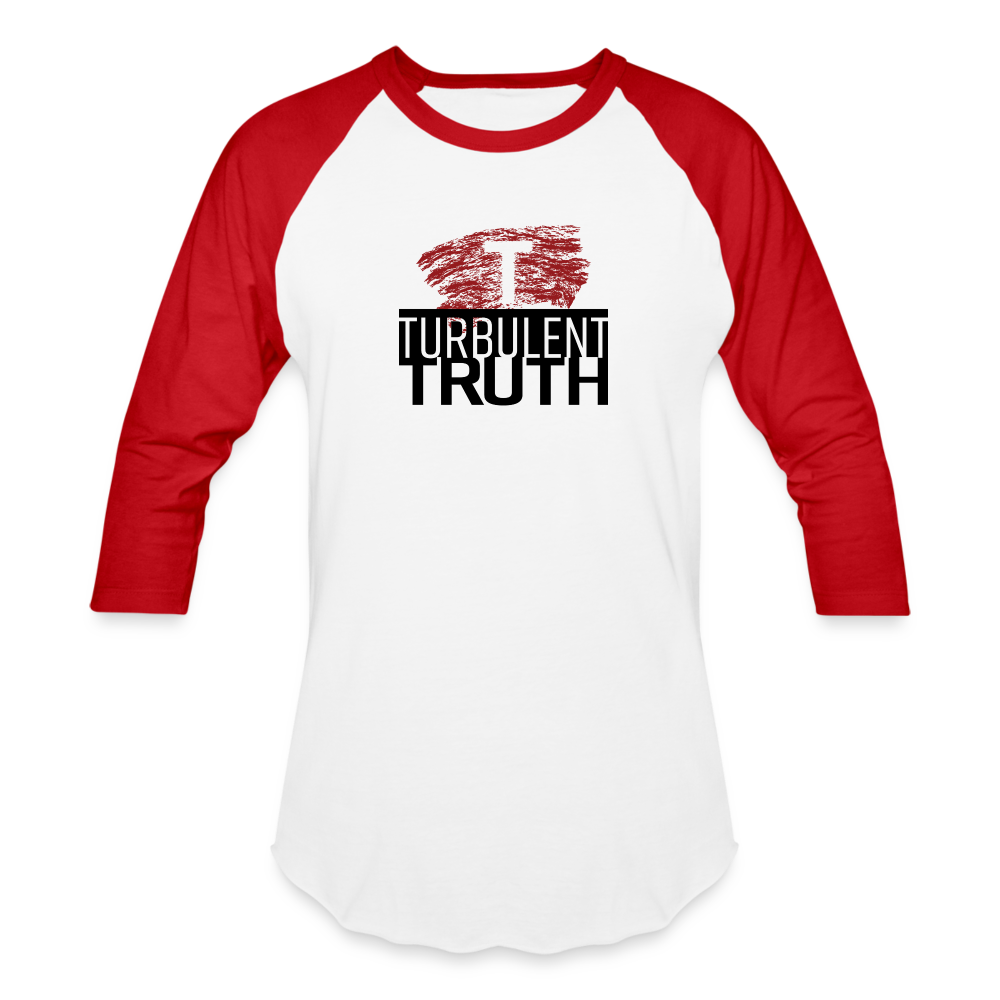 Turbulent Truth Baseball T-Shirt - white/red