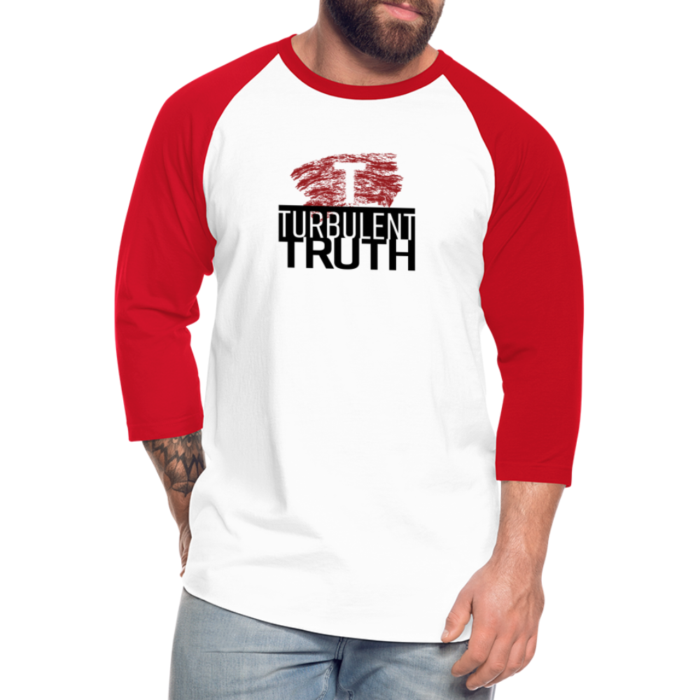 Turbulent Truth Baseball T-Shirt - white/red