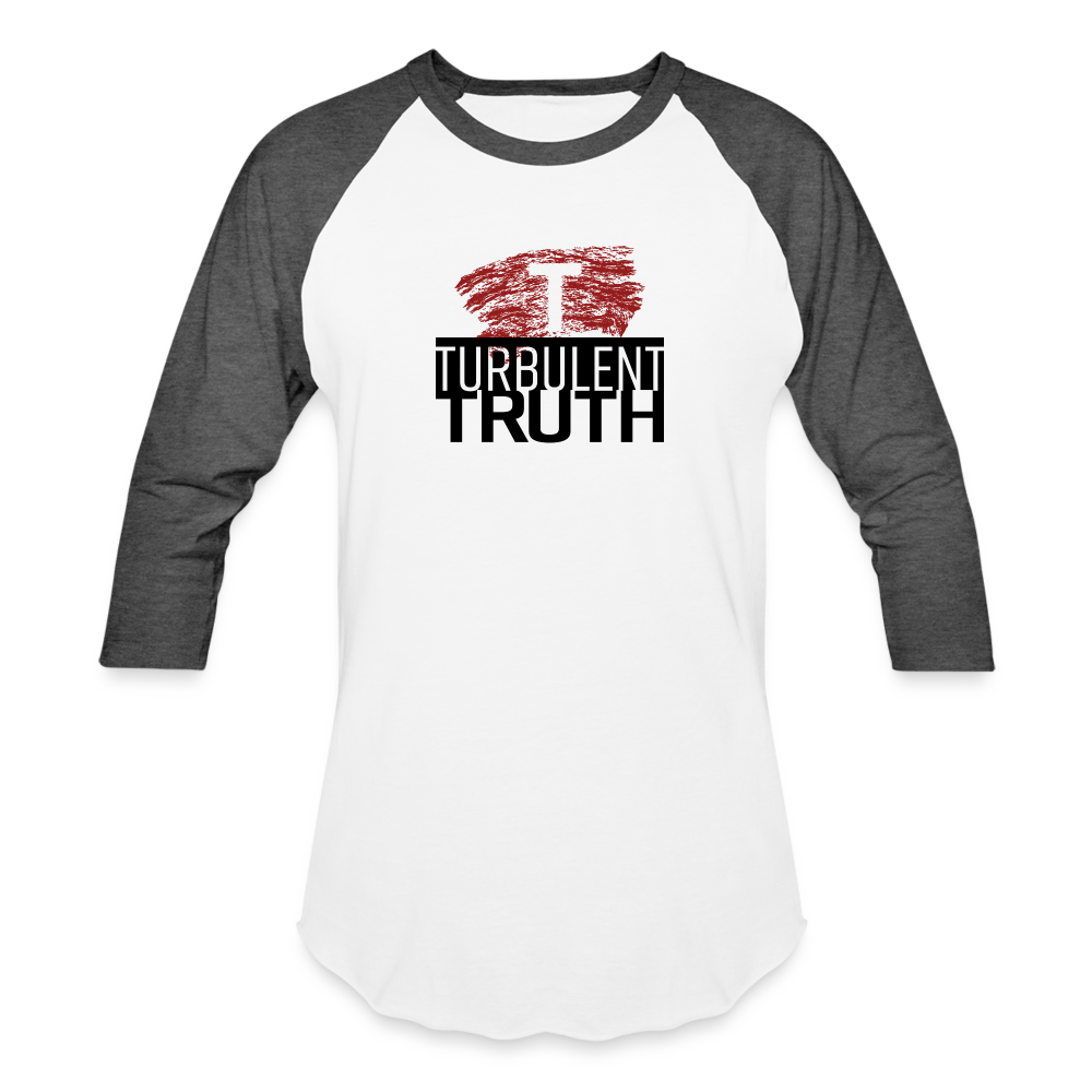 Turbulent Truth Baseball T-Shirt - white/charcoal