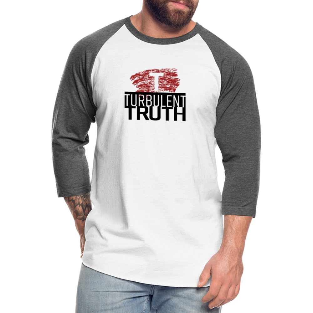 Turbulent Truth Baseball T-Shirt - white/charcoal