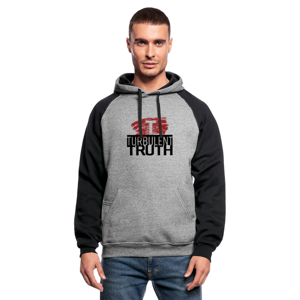 Turbulent Truth Colorblock Hoodie - heather gray/black