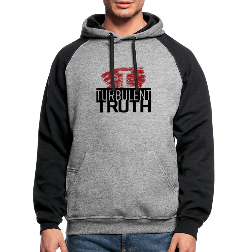 Turbulent Truth Colorblock Hoodie - heather gray/black