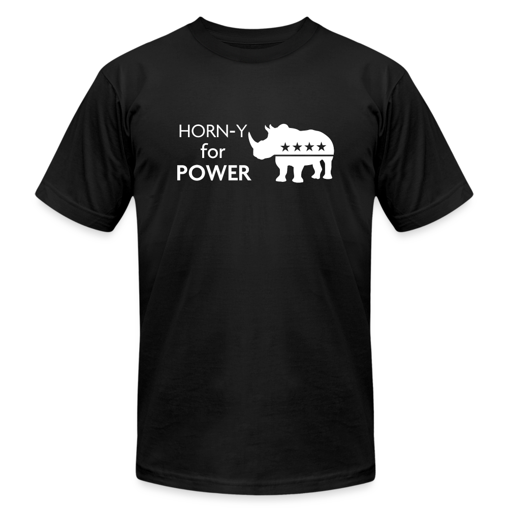 Horn-y for Power - Men's Jersey T-Shirt by Bella + Canvas - black