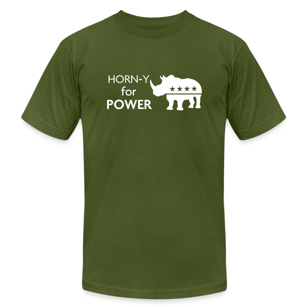 Horn-y for Power - Men's Jersey T-Shirt by Bella + Canvas - olive