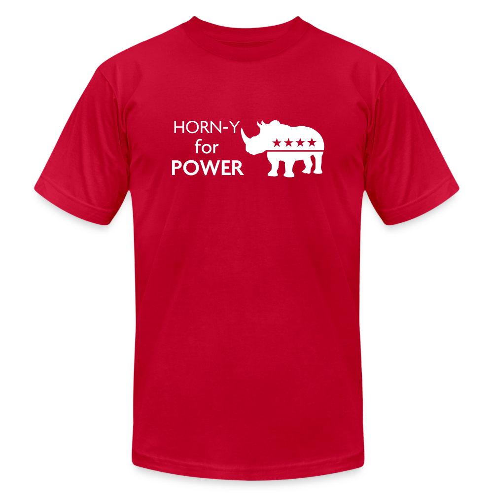 Horn-y for Power - Men's Jersey T-Shirt by Bella + Canvas - red