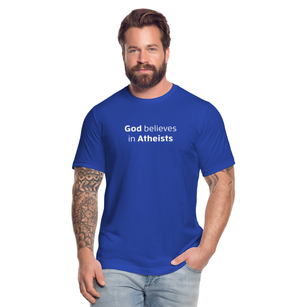 God in Atheists - Men's Jersey T-Shirt by Bella + Canvas - royal blue