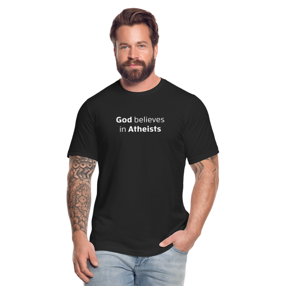 God in Atheists - Men's Jersey T-Shirt by Bella + Canvas - black