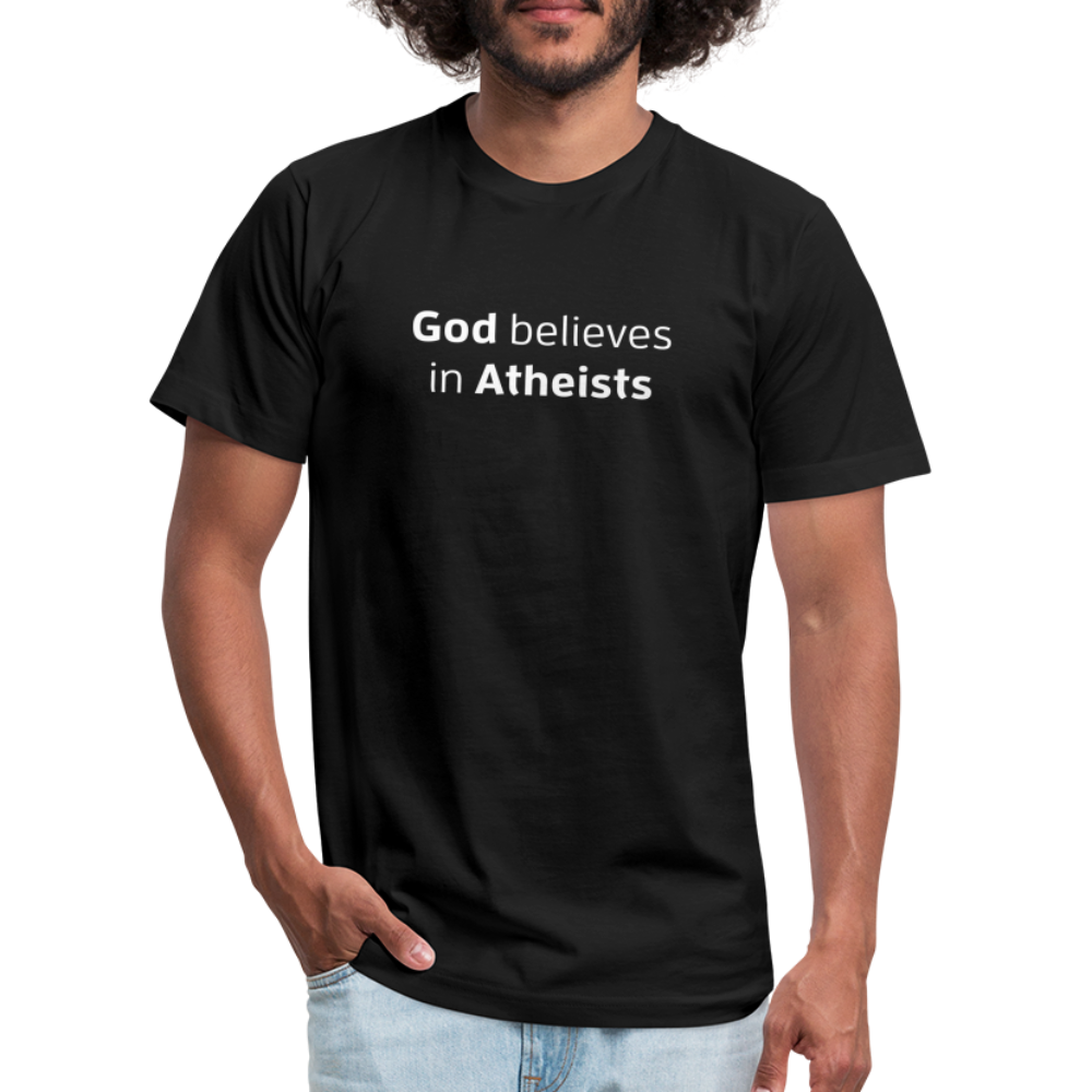 God in Atheists - Men's Jersey T-Shirt by Bella + Canvas - black