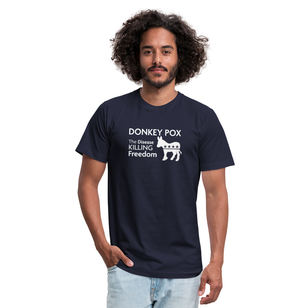 Donkey Pox - Men's Jersey T-Shirt by Bella + Canvas - navy