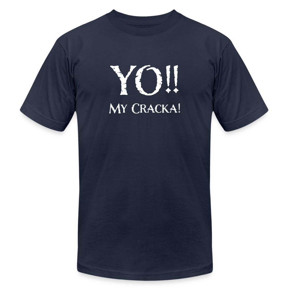 Yo My Cracka - Men's Jersey T-Shirt by Bella + Canvas - navy