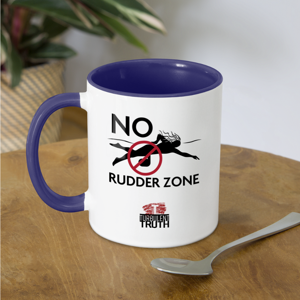 No Rudder - Contrast Coffee Mug - white/cobalt blue