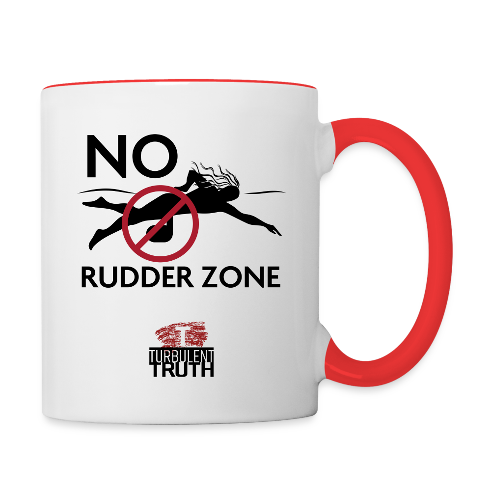 No Rudder - Contrast Coffee Mug - white/red