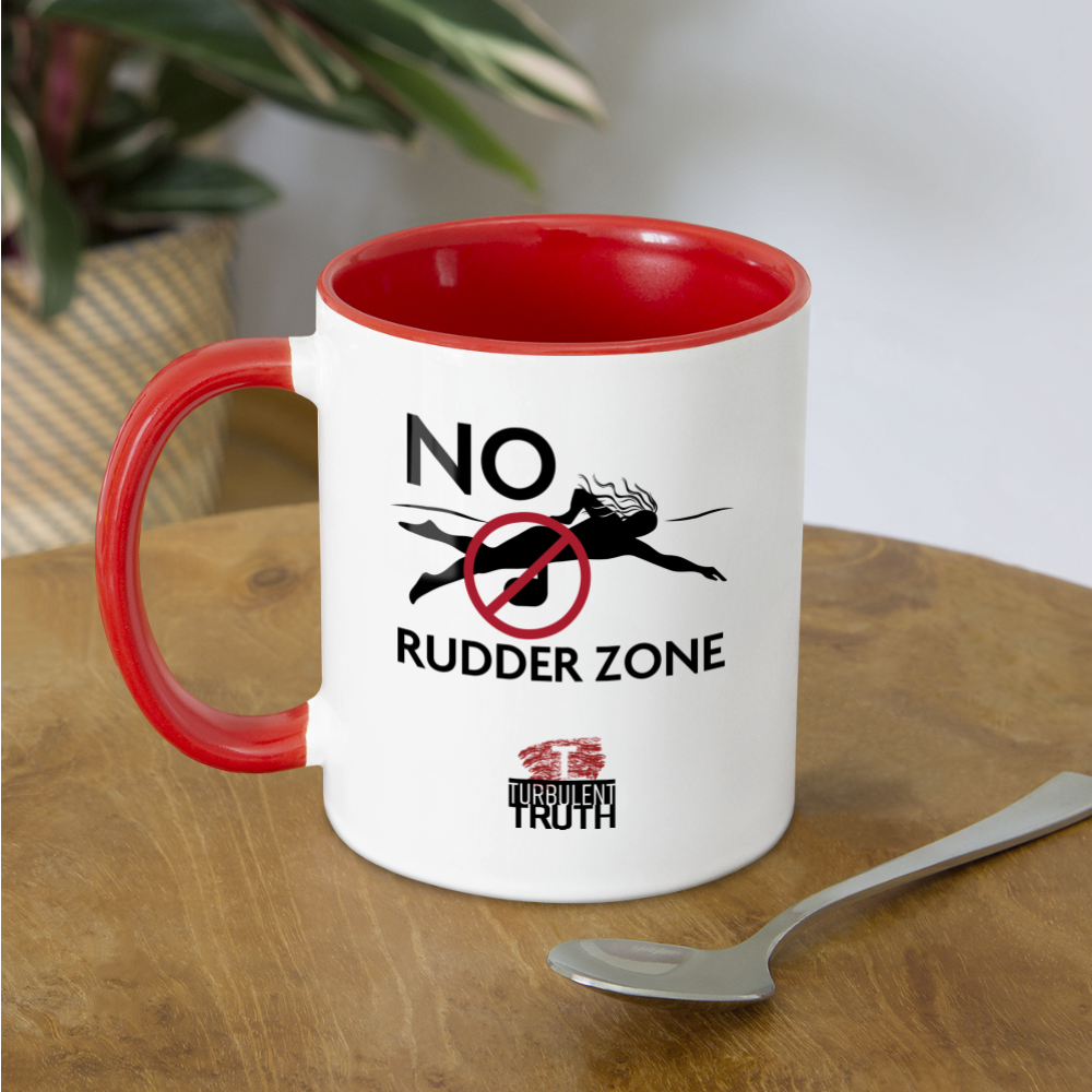 No Rudder - Contrast Coffee Mug - white/red