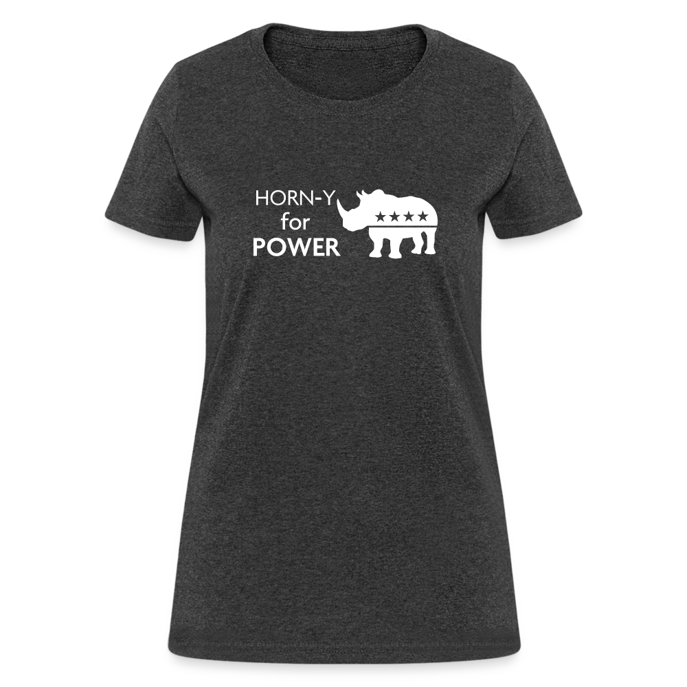 Horn-y for Power - Women's Fruit of the Loom T-Shirt - heather black