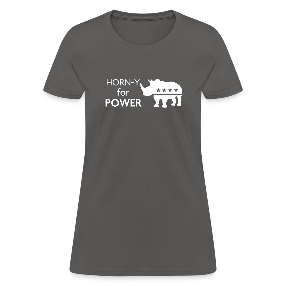 Horn-y for Power - Women's Fruit of the Loom T-Shirt - charcoal