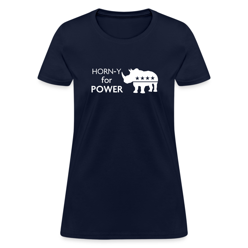 Horn-y for Power - Women's Fruit of the Loom T-Shirt - navy