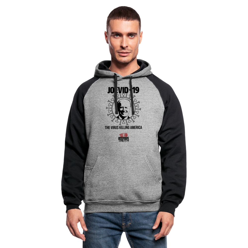 Jovid-19 - Colorblock Hoodie - heather gray/black