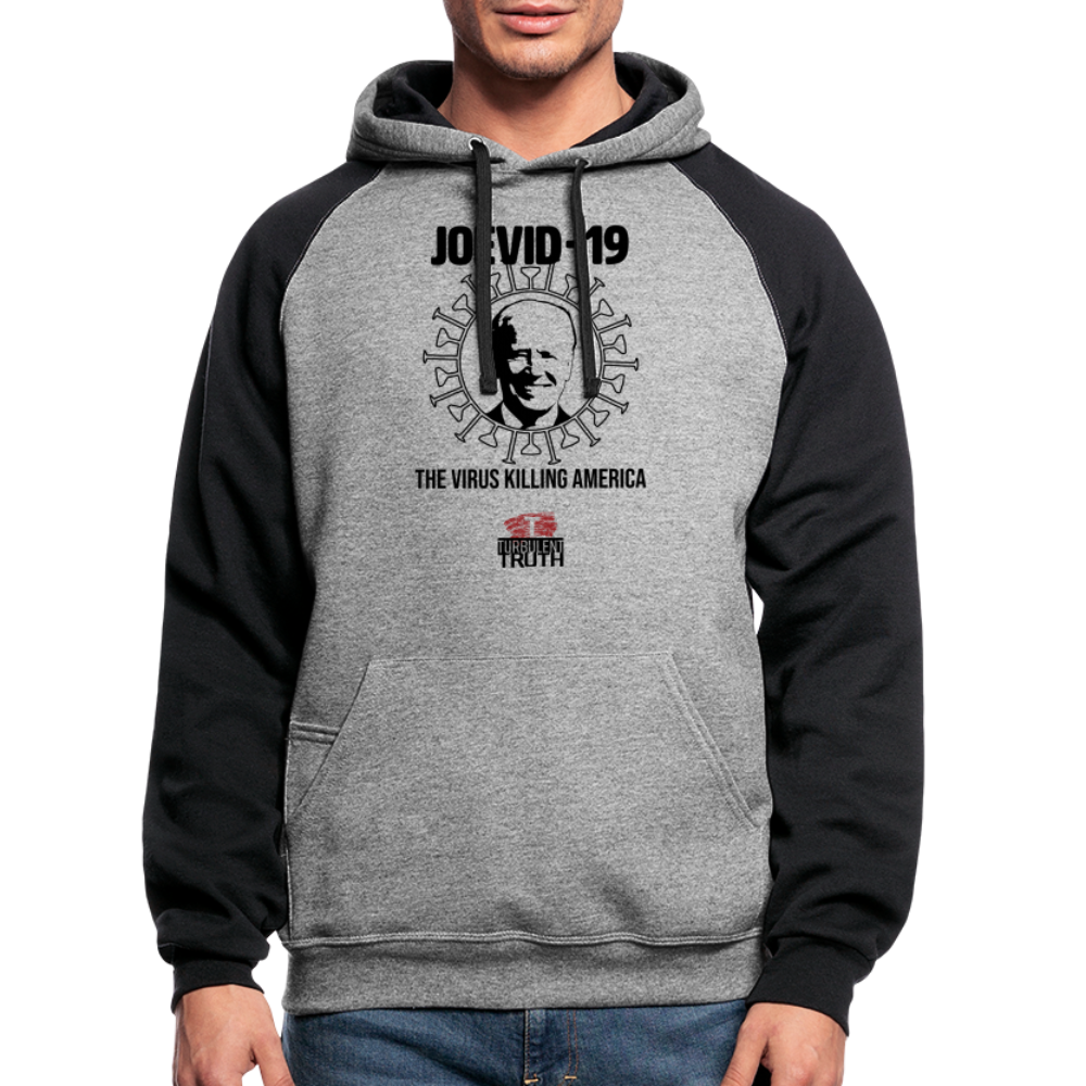 Jovid-19 - Colorblock Hoodie - heather gray/black