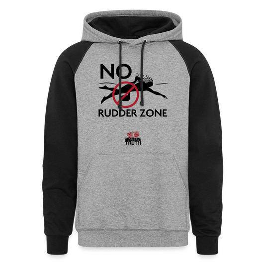 No Rudder Zone - Unisex Color Block Hoodie - heather gray/black